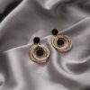 Korean Golden Circle Earrings