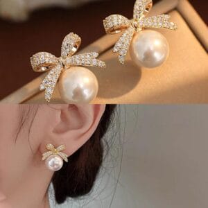 korean style bow earring