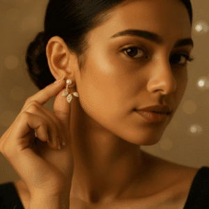 Eloria Korean Leaf Pearl Earring