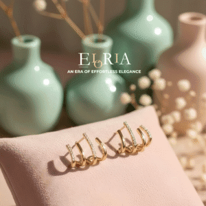 Eloria Gold Plated Spiral Curve Earrings for Women & Girls | Luxury Party Wear Diamond Look Earrings