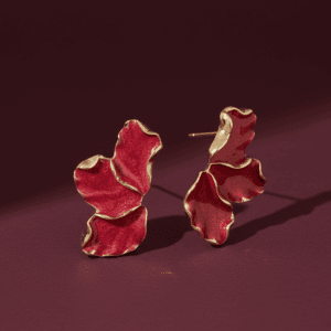Red Modern Petal Earring