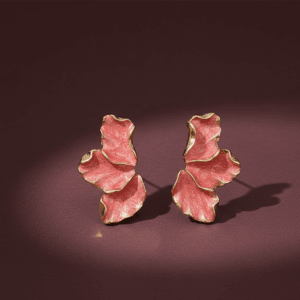 pink petal earrings