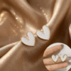 White Heart Stud Earring
